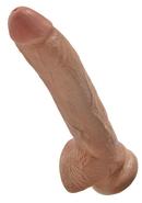 King Cock Dildo With Balls 9in - Caramel