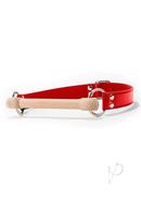 Ouch! Wooden Bridle Gag With Leather Straps - Red