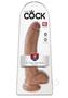 King Cock Dildo With Balls 9in - Caramel